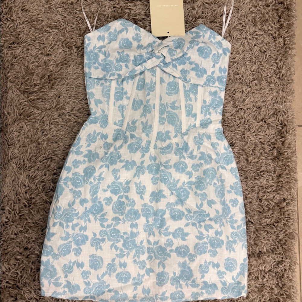 Sabo skirt Light Blue Floral Corset Top